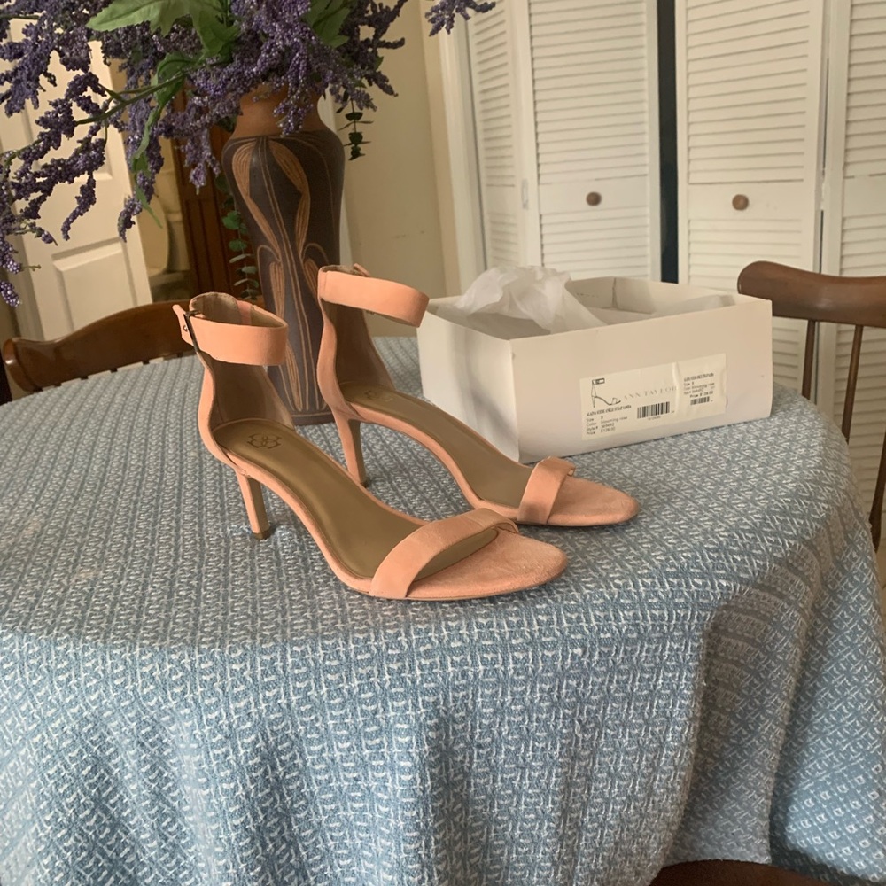 Ann Taylor Pink Strappy Heels with Stiletto Design